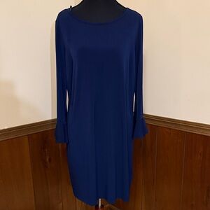 Laundry by Shelli Segal Navy Bell-Sleeve Shift Dress – Size M